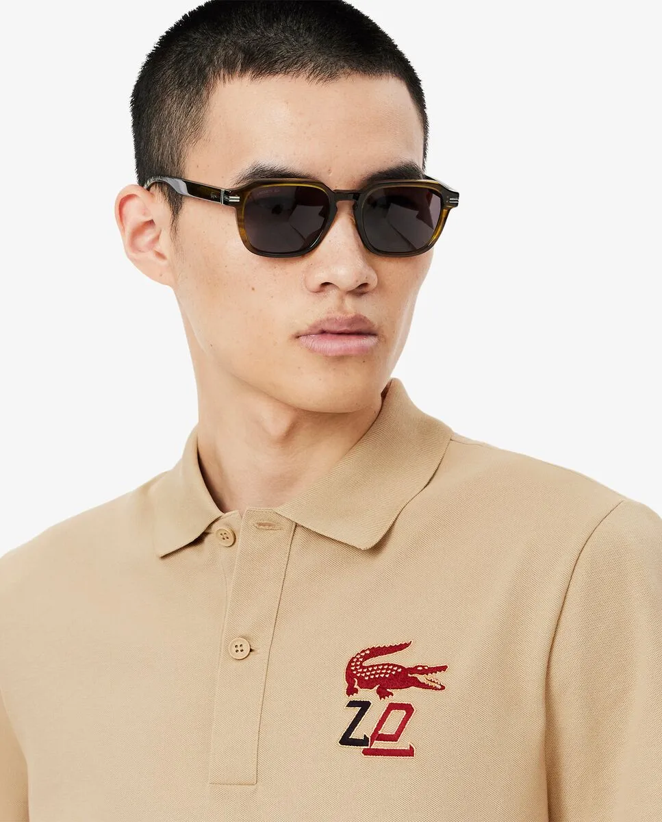 LACOSTE Regular Fit Chinese New Year Special Edition Polo Shirt Beige LACOSTE Regular Fit Chinese New Year Special Edition Polo Shirt Beige