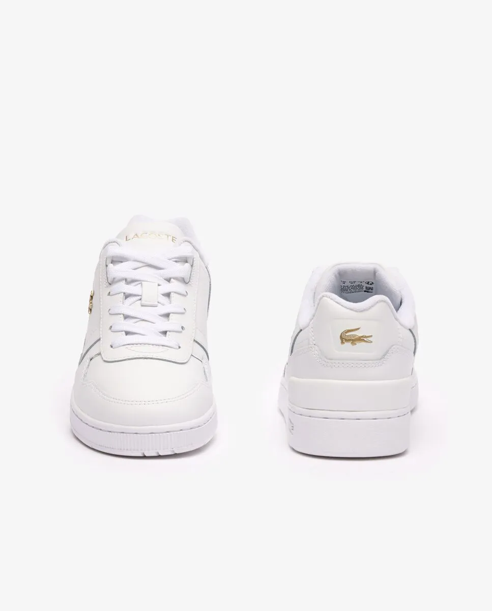 LACOSTE Women’s T-Clip Leather Trainers White LACOSTE Women’s T-Clip Leather Trainers White