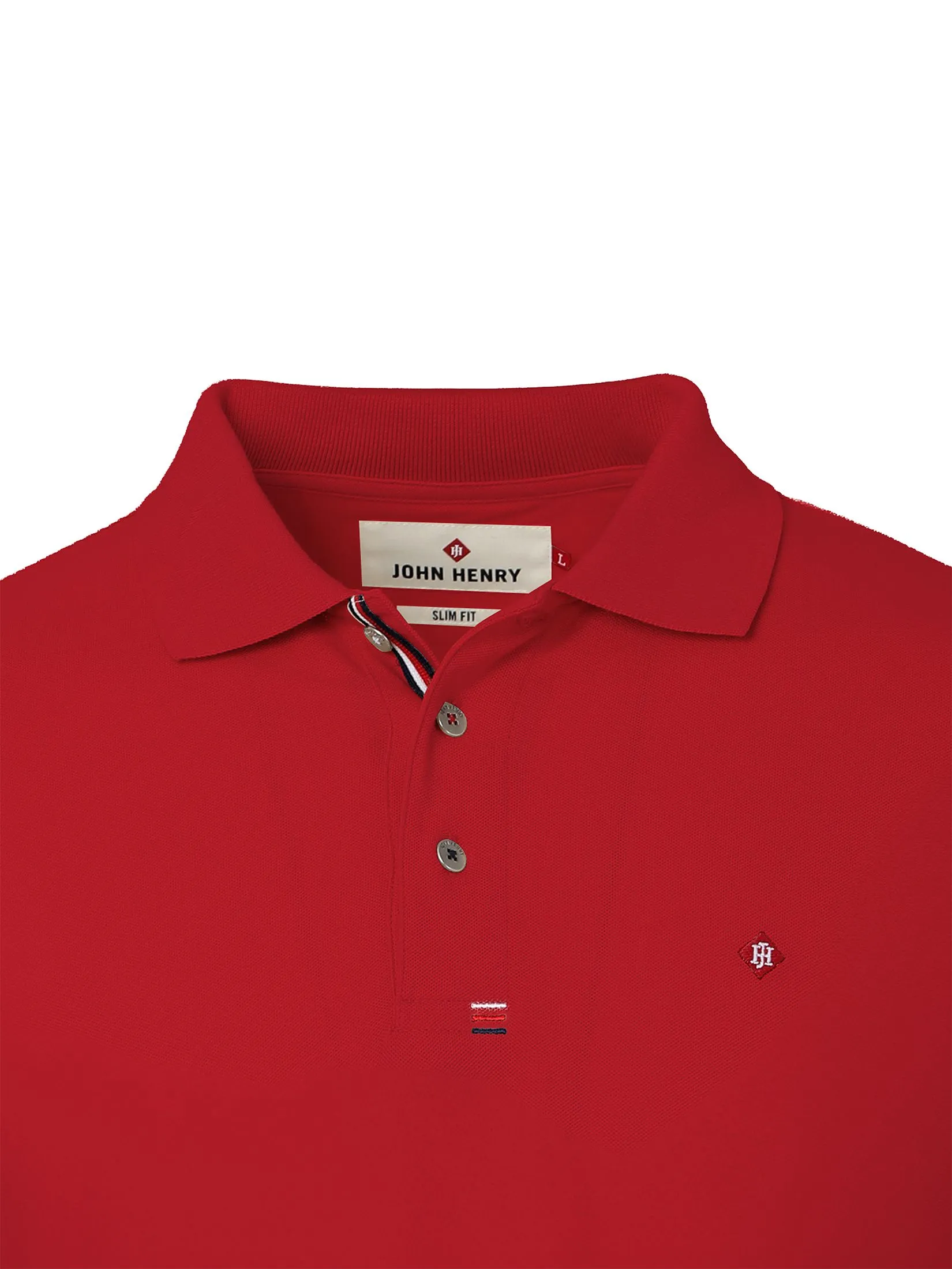 JOHN HENRY Men's Polo (Slim Fit) ESSENTIALS Red JOHN HENRY Men's Polo (Slim Fit) ESSENTIALS Red
