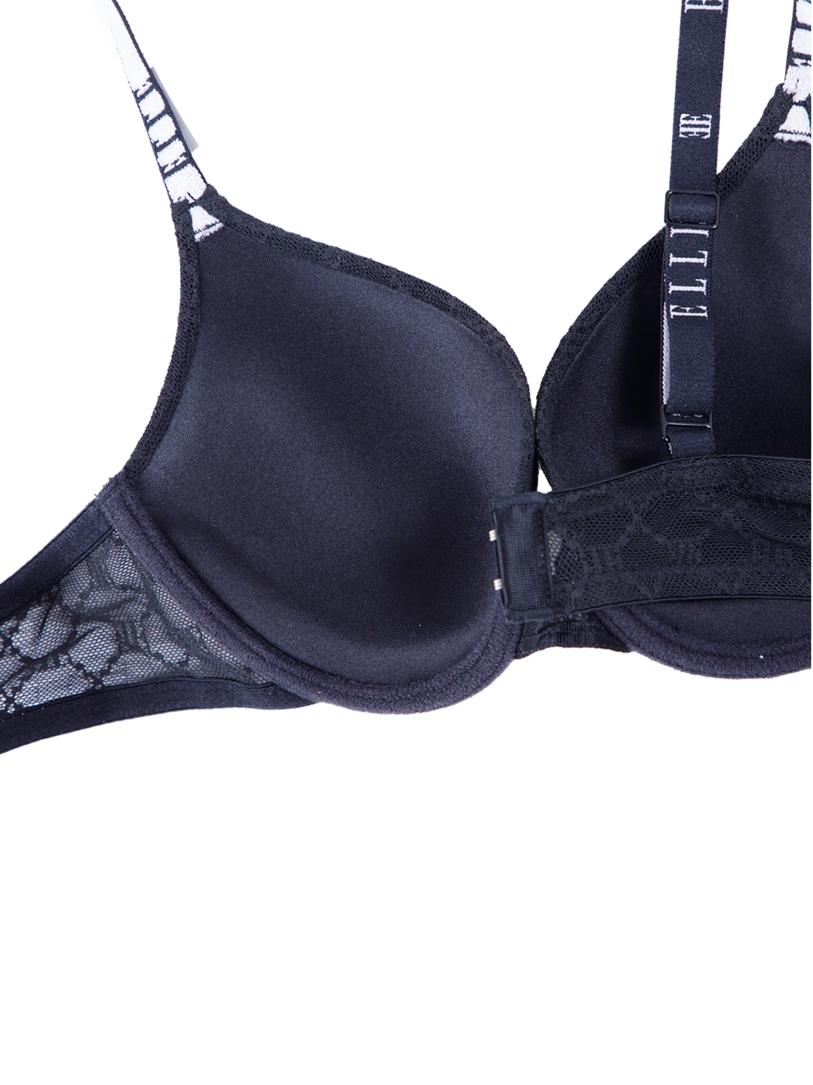 ELLE LINGERIE Women's Moulded Bra lace bra with underwire 3/4 Cup LB8603 - Black ELLE LINGERIE Women's Moulded Bra lace bra with underwire 3/4 Cup LB8603 - Black
