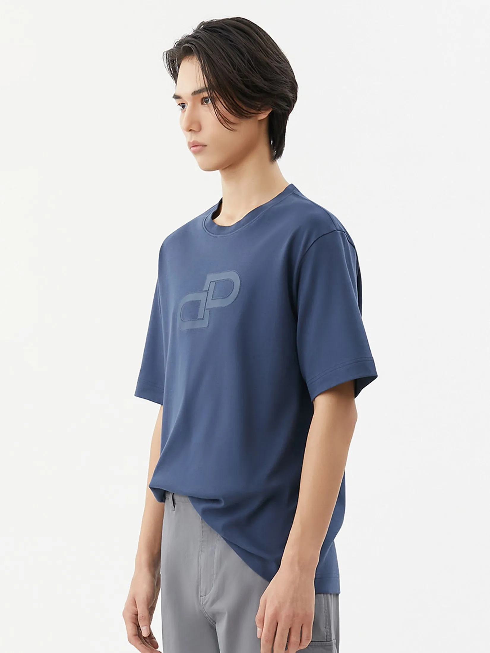 DAPPER DAPPER DP Iconic Embossed T-Shirt Navy DAPPER DAPPER DP Iconic Embossed T-Shirt Navy