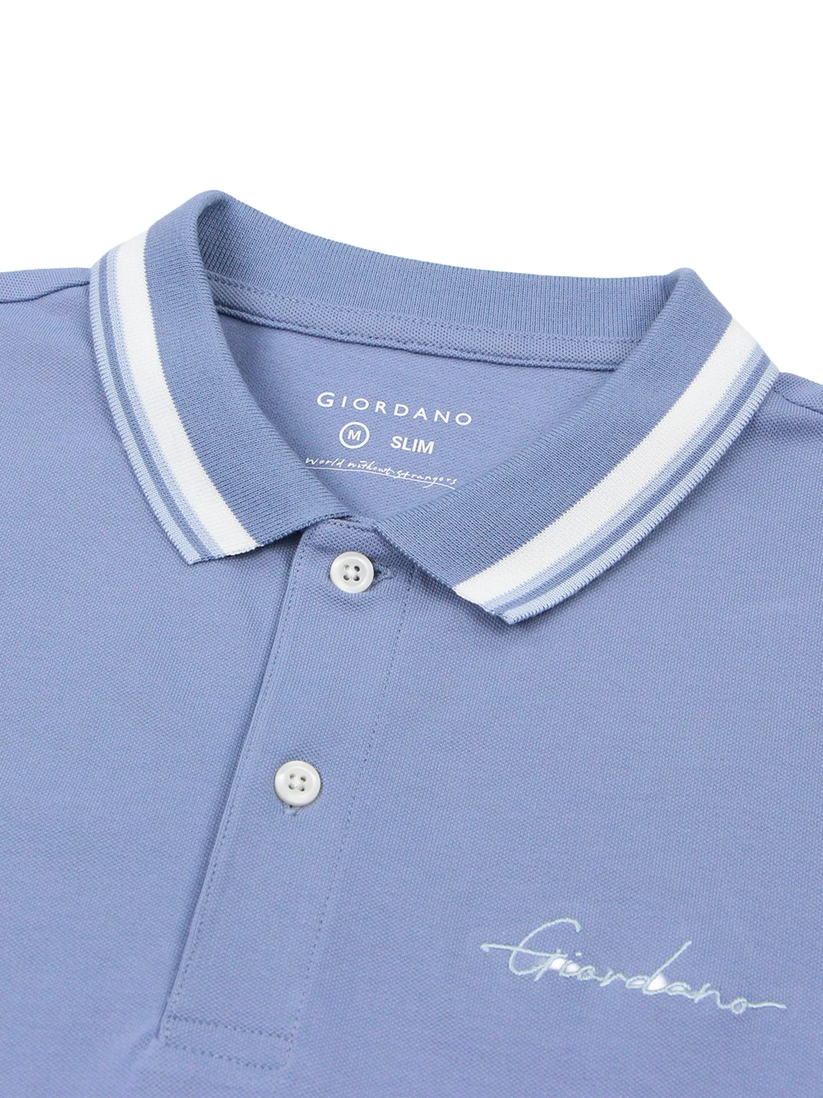 GIORDANO Men's Slim Embroidery Bold Polo (Signature) Troposphere purple GIORDANO Men's Slim Embroidery Bold Polo (Signature) Troposphere purple
