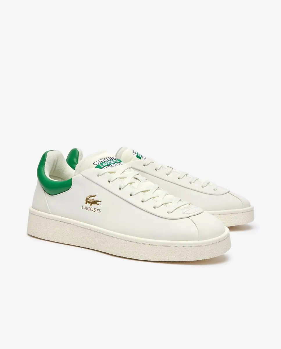 LACOSTE White Men’s Baseshot Premium Leather Trainers LACOSTE White Men’s Baseshot Premium Leather Trainers
