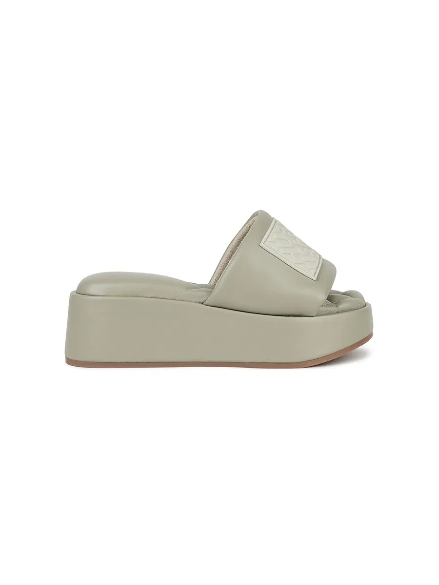 SHU WOMEN NAMETAG PALETTE SOFT 2" SLIDE WEDGES - GREY SHU WOMEN NAMETAG PALETTE SOFT 2" SLIDE WEDGES - GREY