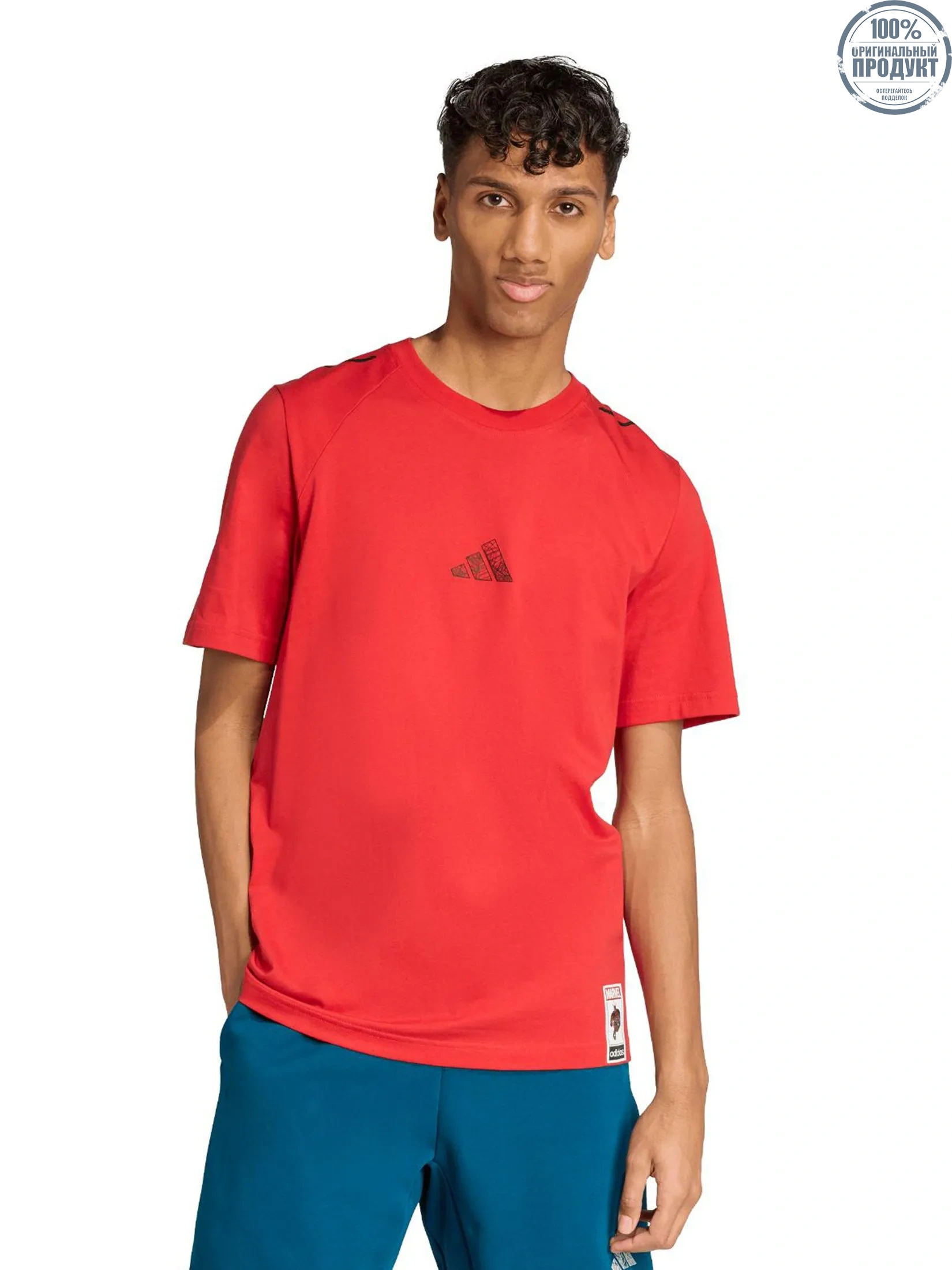 ADIDAS Men T-Shirt Adidas Marvel Spider-Man Spider JL7962 Collegiate Red ADIDAS Men T-Shirt Adidas Marvel Spider-Man Spider JL7962 Collegiate Red