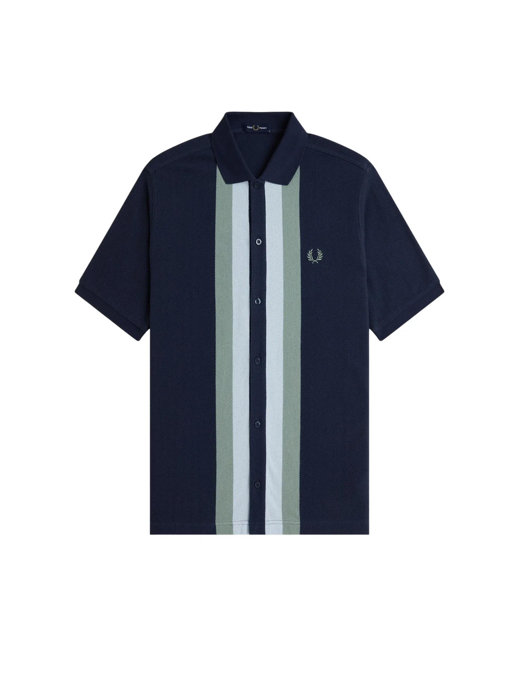 Fred Perry Men PANELLED BUTTON THROUGH POLO Navy Fred Perry Men PANELLED BUTTON THROUGH POLO Navy