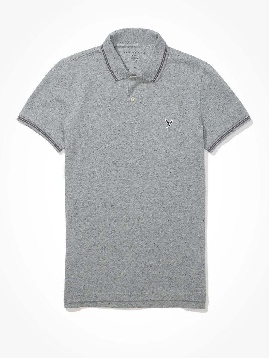 American Eagle 8583 PIQUE SLIM W TIPPING-GREY HEATHER 006 HEATHER GRAY American Eagle 8583 PIQUE SLIM W TIPPING-GREY HEATHER 006 HEATHER GRAY