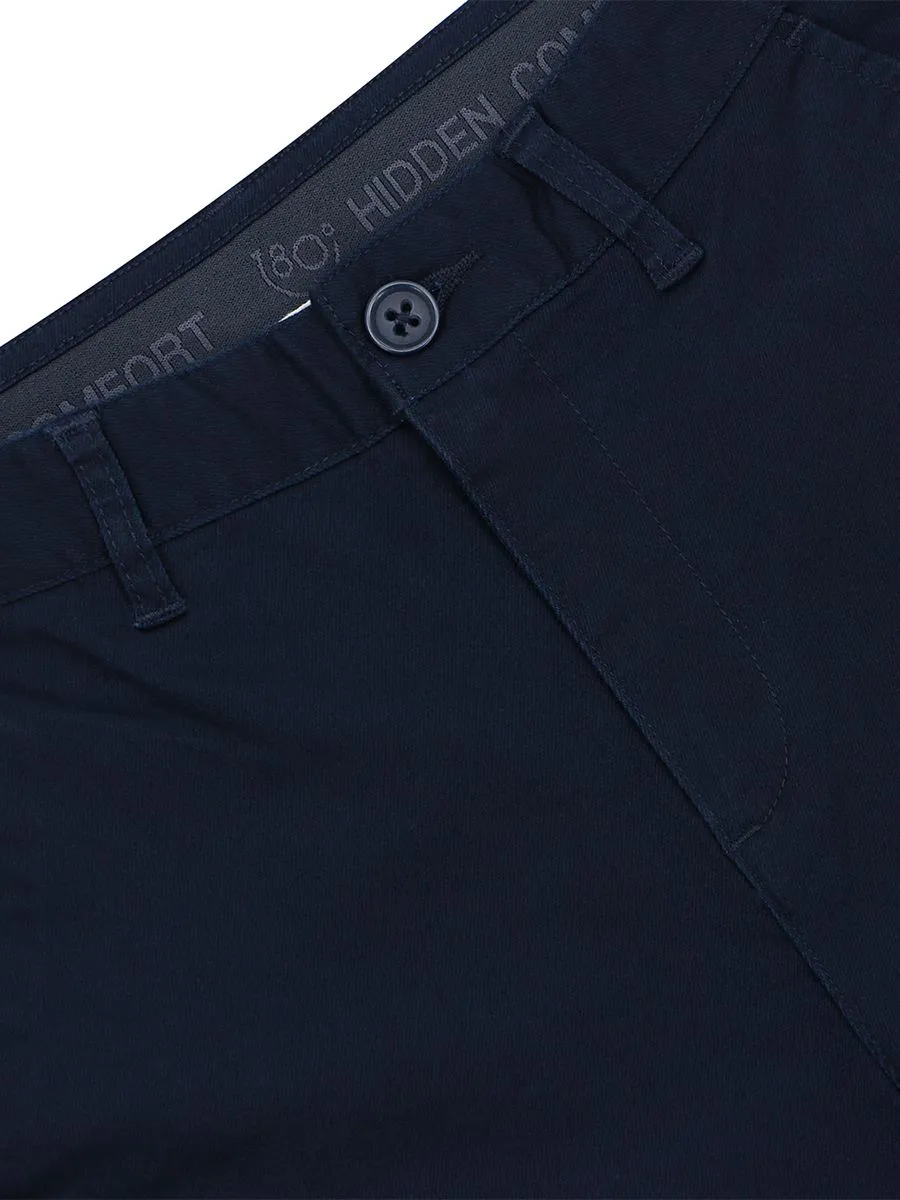 GIORDANO Women's Twill Regular Elastic Waist Woven Pants (180° Waistband) Navy blue GIORDANO Women's Twill Regular Elastic Waist Woven Pants (180° Waistband) Navy blue