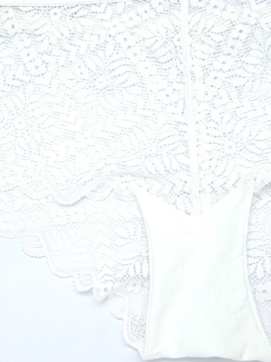 SABINA Mad Moiselle Basic Lace Winter 23 Boyleg Panty - White SABINA Mad Moiselle Basic Lace Winter 23 Boyleg Panty - White