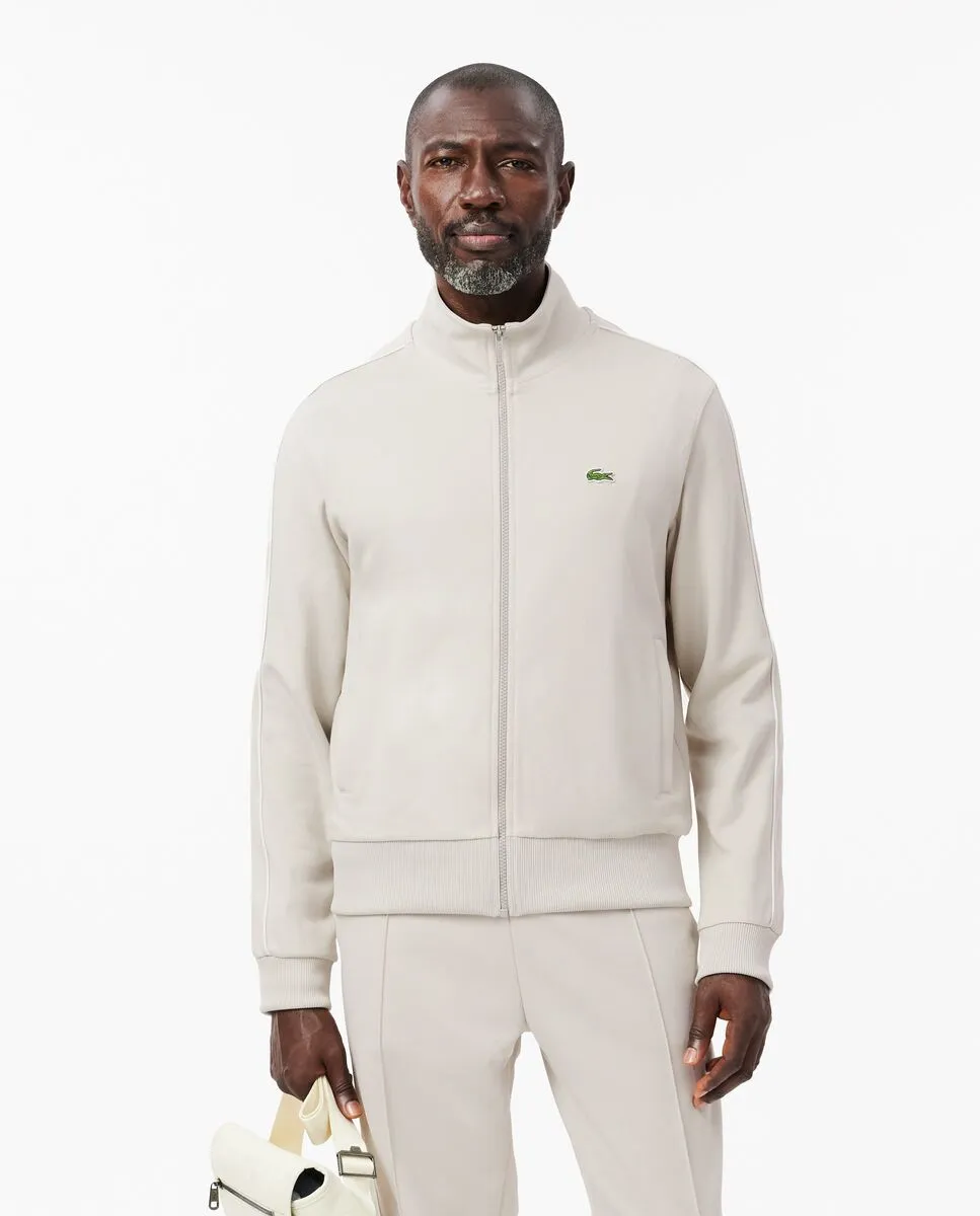LACOSTE Paris Piqu  Zip Front Track Jacket Grey LACOSTE Paris Piqu  Zip Front Track Jacket Grey