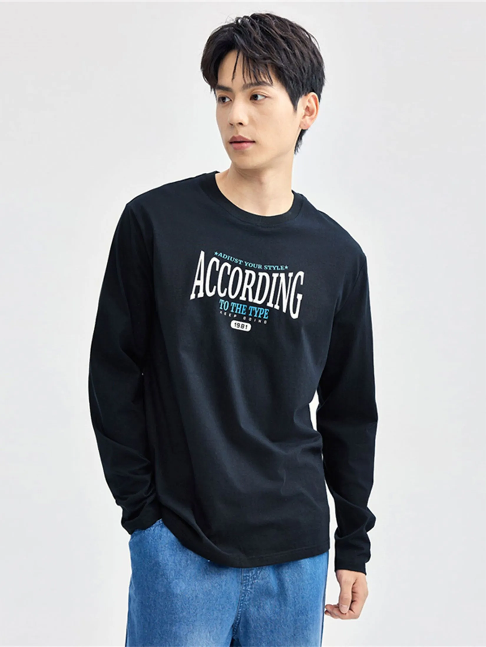 GIORDANO Beau Monde | Men's Cotton Long Sleeve Printed Tee (Online Exclusive) Black GIORDANO Beau Monde | Men's Cotton Long Sleeve Printed Tee (Online Exclusive) Black