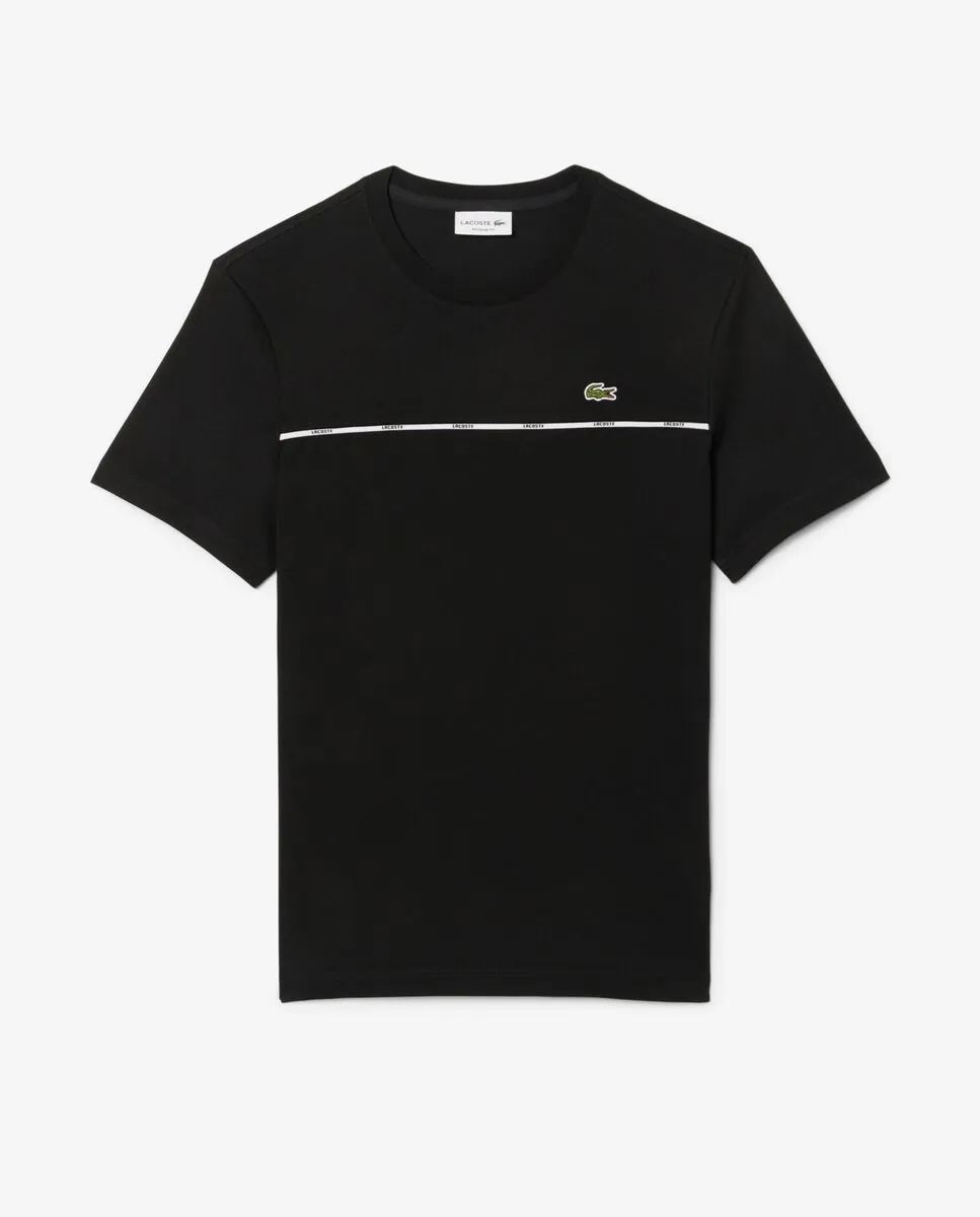 LACOSTE Regular Fit Lacoste Trim T-Shirt Black LACOSTE Regular Fit Lacoste Trim T-Shirt Black