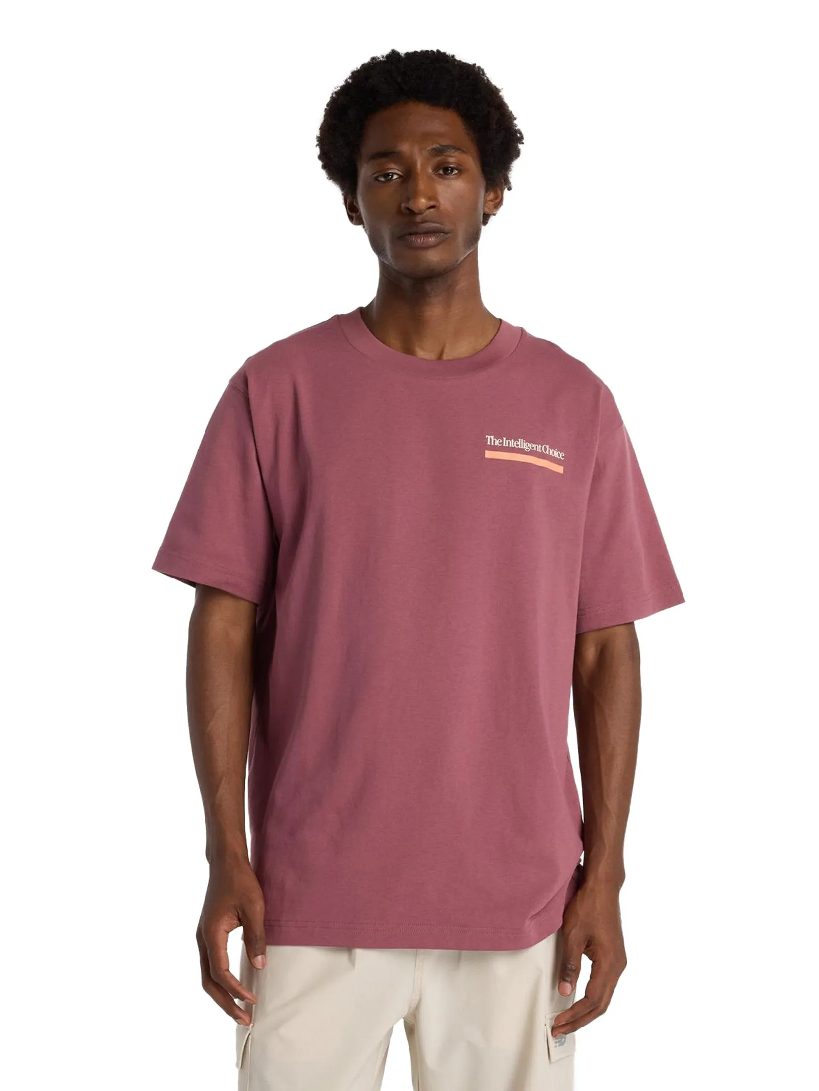 NEW BALANCE Men T-Shirt Athletics Intelligent Choice Washed Burgundy NEW BALANCE Men T-Shirt Athletics Intelligent Choice Washed Burgundy