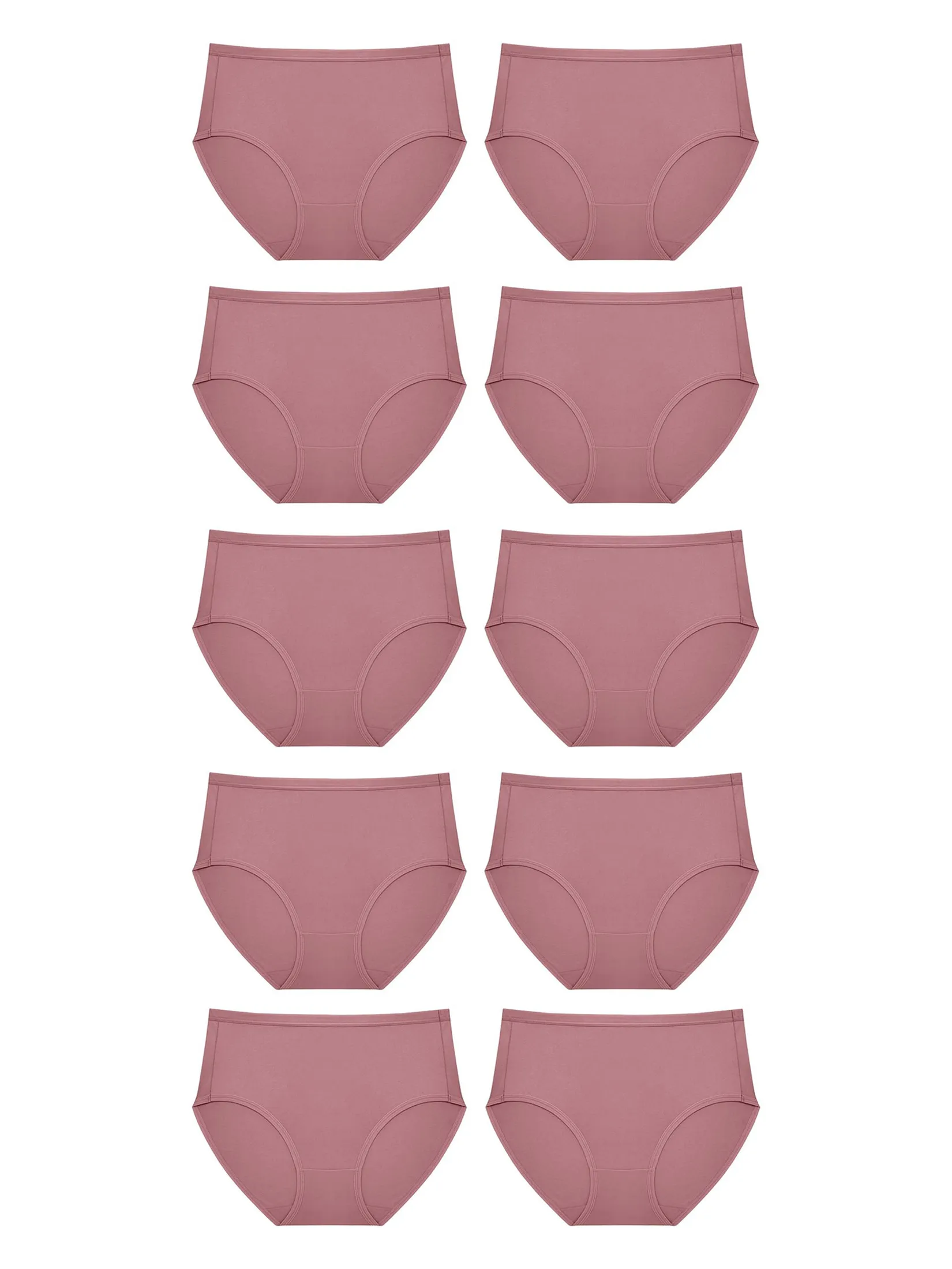 SABINA [Pack 10 Piece] [Online Exclusive] Panty Zone Mid Waisted Panty - Dark Pink
