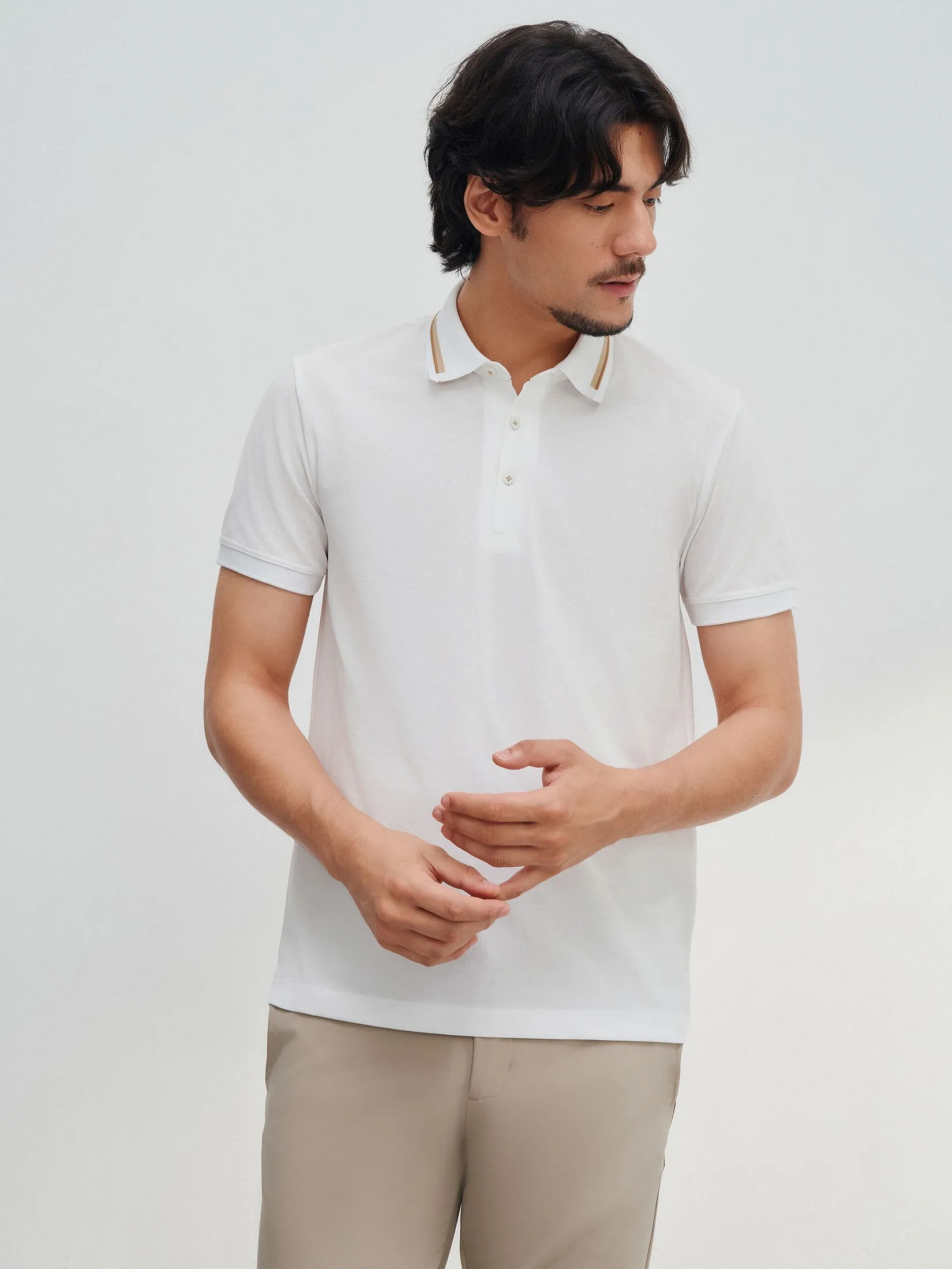 G2000 Men Clothing Super Light Mercerized Cotton  Pique Polo  Smart Fit - White G2000 Men Clothing Super Light Mercerized Cotton  Pique Polo  Smart Fit - White