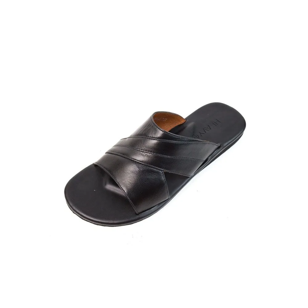Heavy Black Leather Sandals VS3281 Heavy Black Leather Sandals VS3281