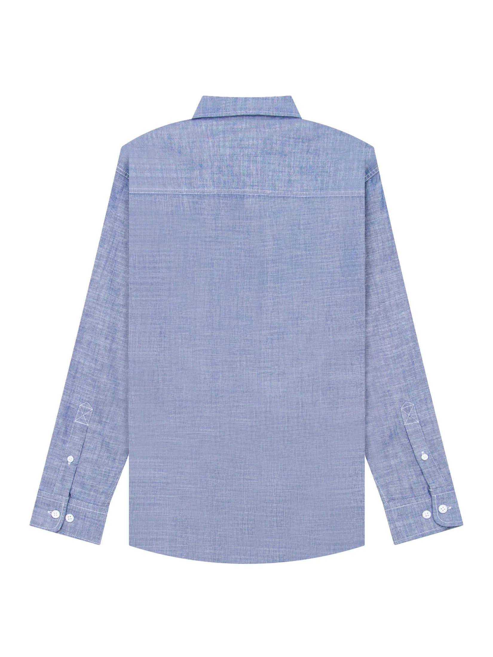 GIORDANO Men's Relaxed Chambray Shirt (Blue Classics) Neptune Blue GIORDANO Men's Relaxed Chambray Shirt (Blue Classics) Neptune Blue