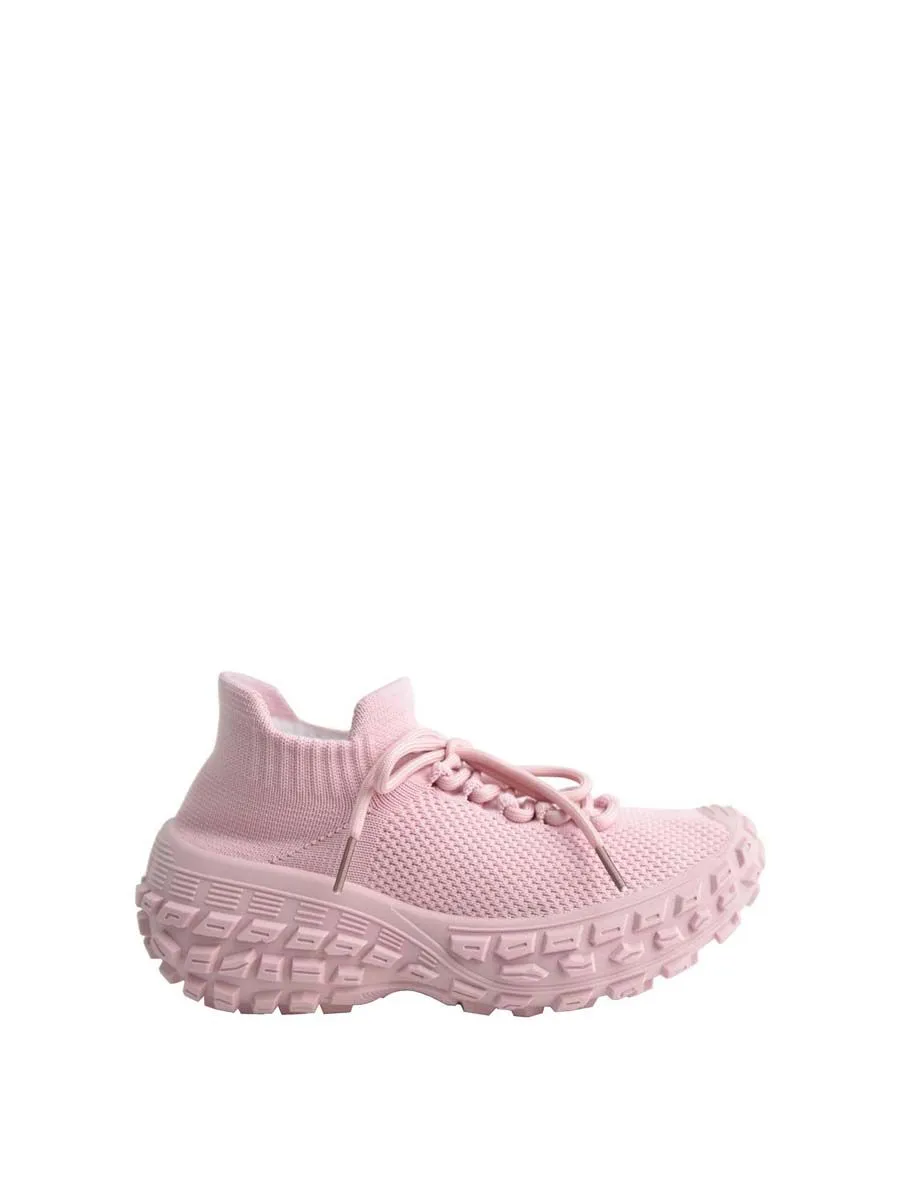 VILLAINS SF ROBOT-2 Women's Platform Comfort Sock Sneakers DARK PINK WHITE VILLAINS SF ROBOT-2 Women's Platform Comfort Sock Sneakers DARK PINK WHITE