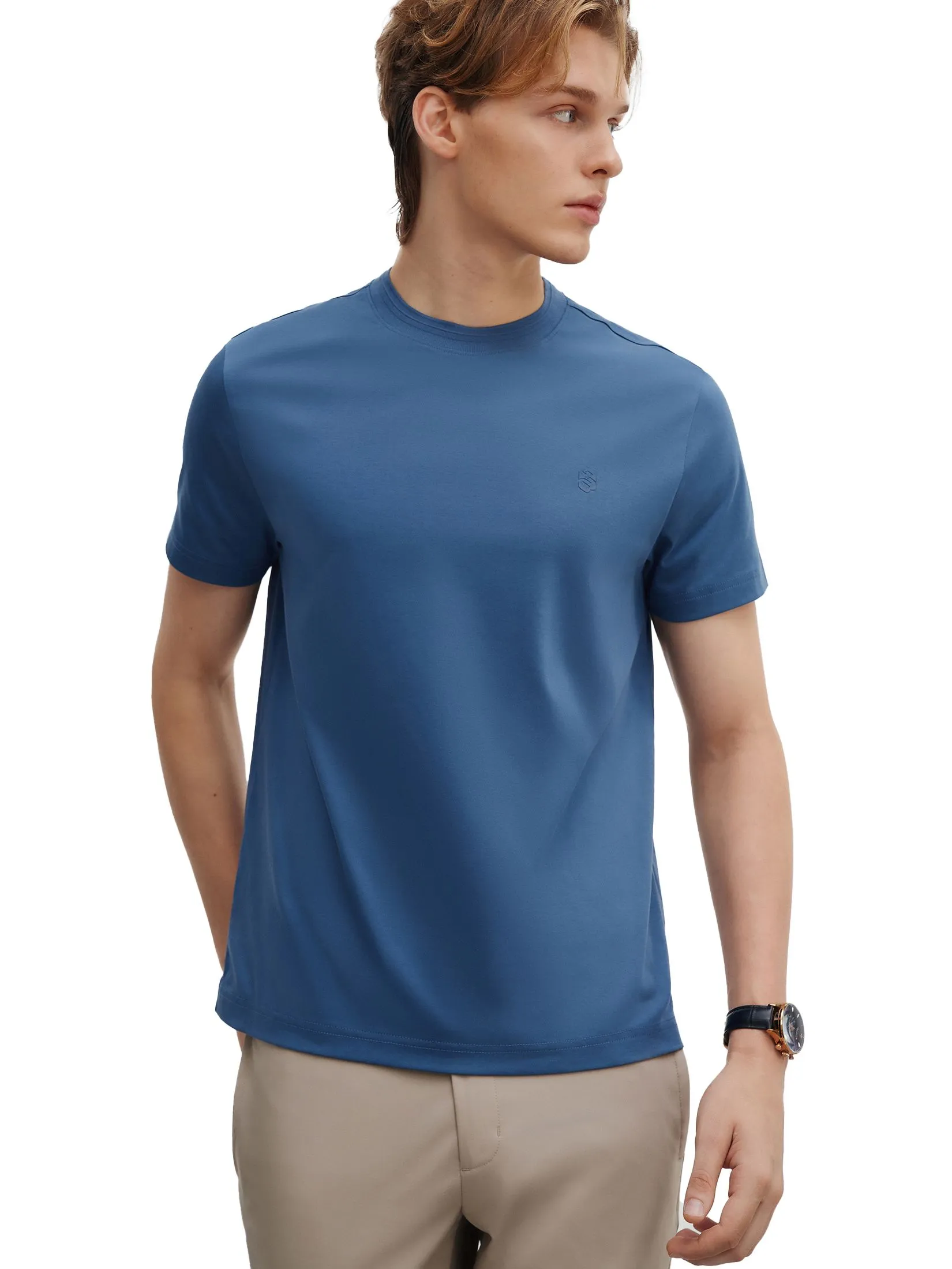 G2000 Men Clothing Mercerized Cotton T-Shirt  Smart Fit - Blue G2000 Men Clothing Mercerized Cotton T-Shirt  Smart Fit - Blue