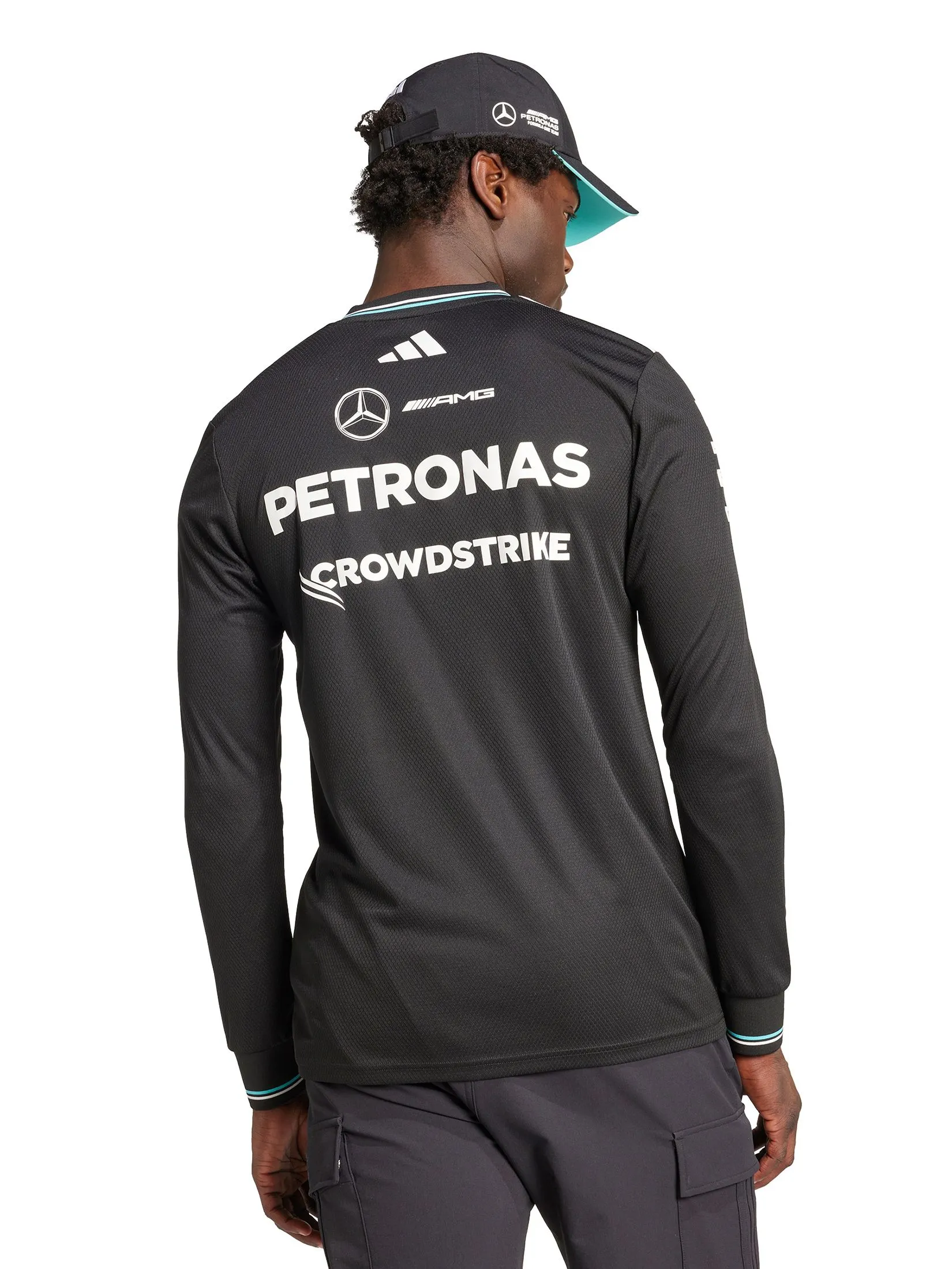 ADIDAS Men Driver Jersey Authentic Long Sleeve Mercedes - Amg Petronas Formula One Team Black ADIDAS Men Driver Jersey Authentic Long Sleeve Mercedes - Amg Petronas Formula One Team Black