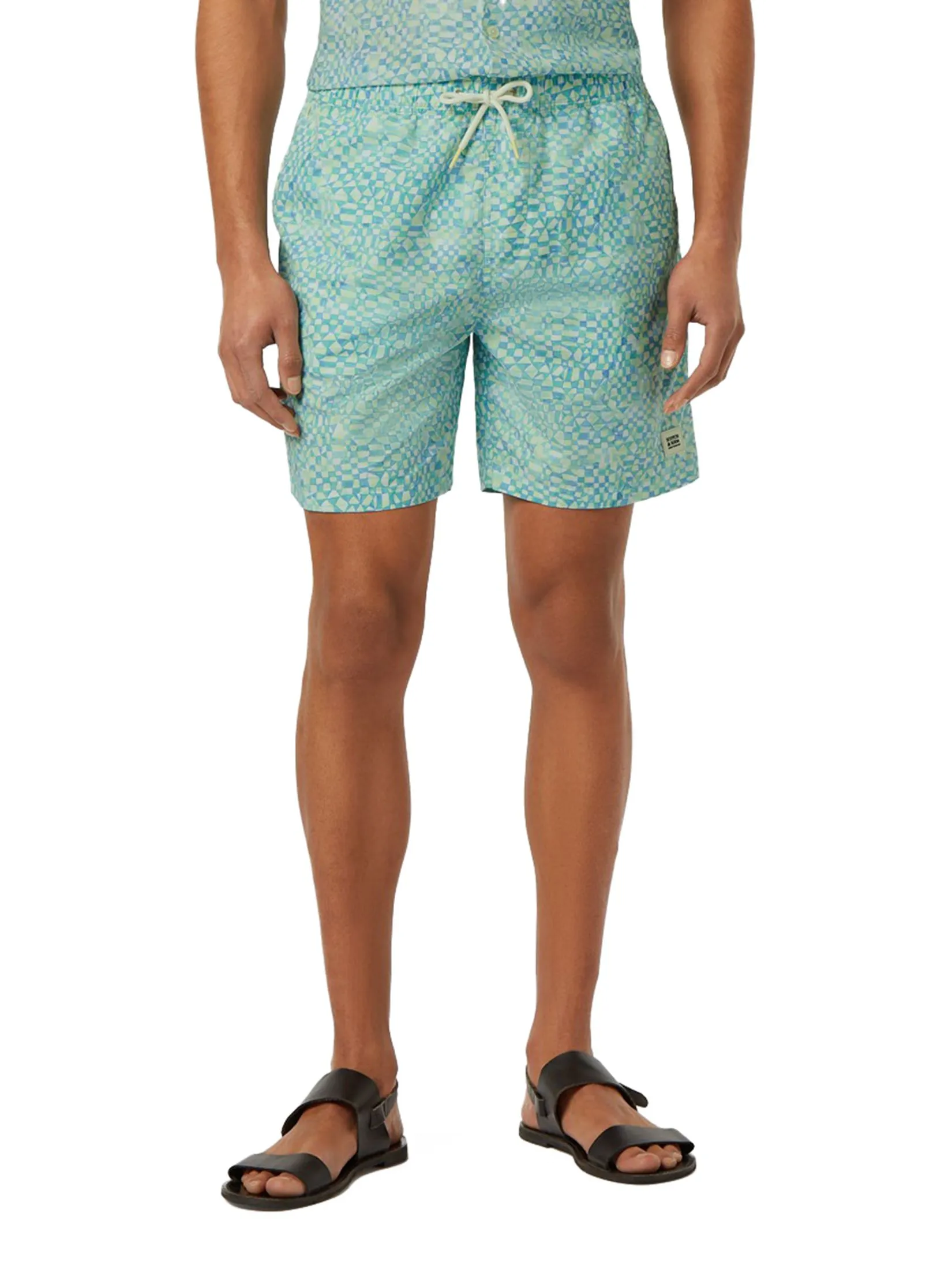 SCOTCH&SODA Men Swimshort Mini-Printed Mid-Length Luna Ditsy Green AOP SCOTCH&SODA Men Swimshort Mini-Printed Mid-Length Luna Ditsy Green AOP