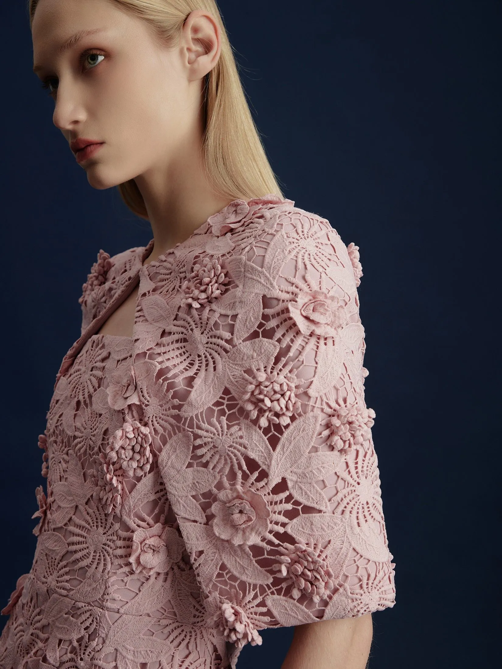ASAVA ( AW24 ) Soraya Floral-lace Column Women Dress Pink ASAVA ( AW24 ) Soraya Floral-lace Column Women Dress Pink
