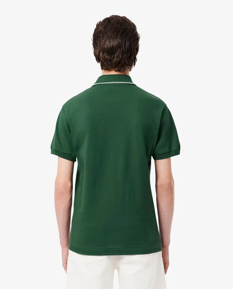 LACOSTE Classic Fit L.12.12 Embroidered Shield Polo Shirt Green LACOSTE Classic Fit L.12.12 Embroidered Shield Polo Shirt Green