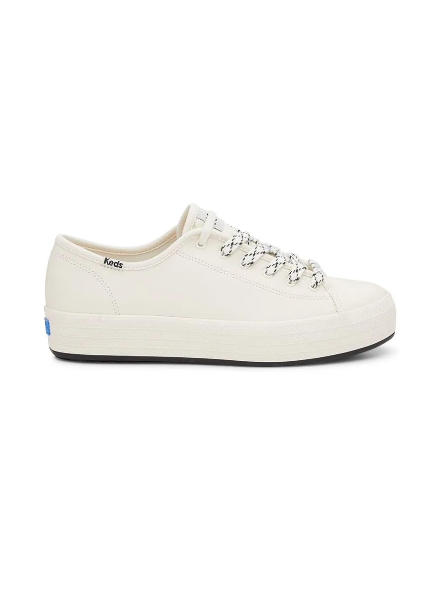 KEDS Women Triple Kick Leather Bottom Foxing Stripe White KEDS Women Triple Kick Leather Bottom Foxing Stripe White