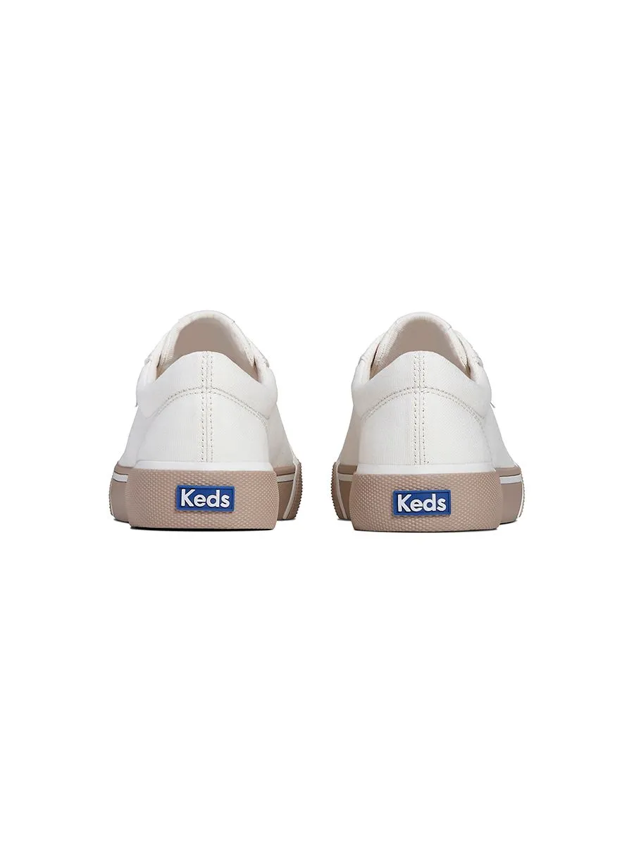 KEDS Women Jump Kick Canvas Bumper Foxing White/Taupe KEDS Women Jump Kick Canvas Bumper Foxing White/Taupe