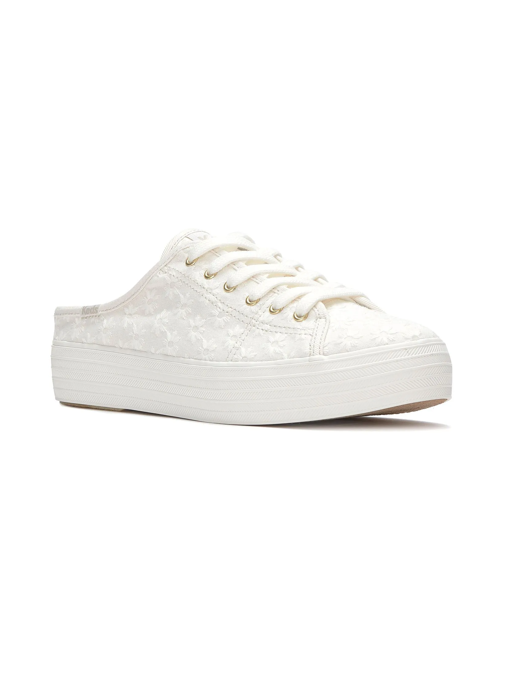 KEDS Women Triple Kick Mule Starburst Eyelet Snow White KEDS Women Triple Kick Mule Starburst Eyelet Snow White