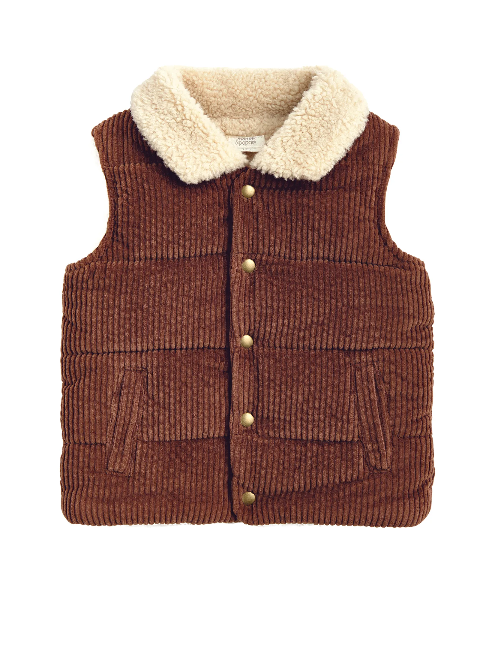 MAMAS & PAPAS Boy Toddler Gilet Cord Brown MAMAS & PAPAS Boy Toddler Gilet Cord Brown