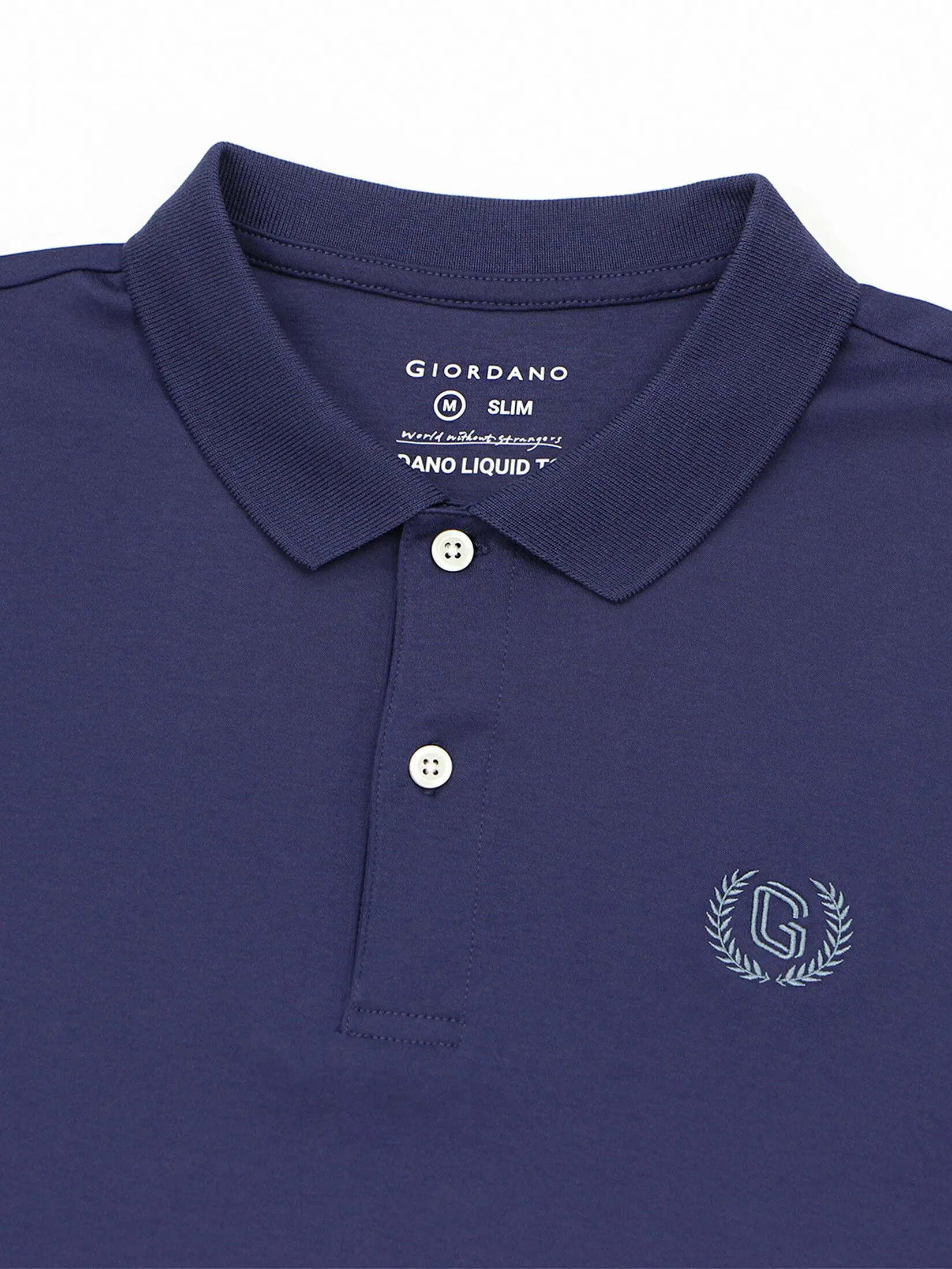 GIORDANO Men's Interlock Embroidery Polo (Liquid Touch) Ecilpse purple GIORDANO Men's Interlock Embroidery Polo (Liquid Touch) Ecilpse purple