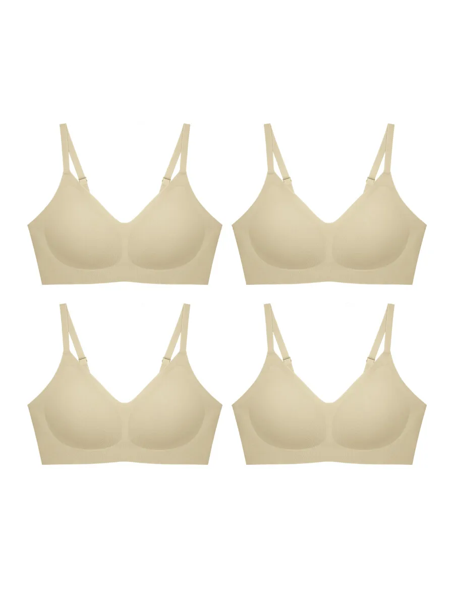 SABINA [Pack 4 Piece] Bra Seamless Fit Soft Collection Collection - Beige