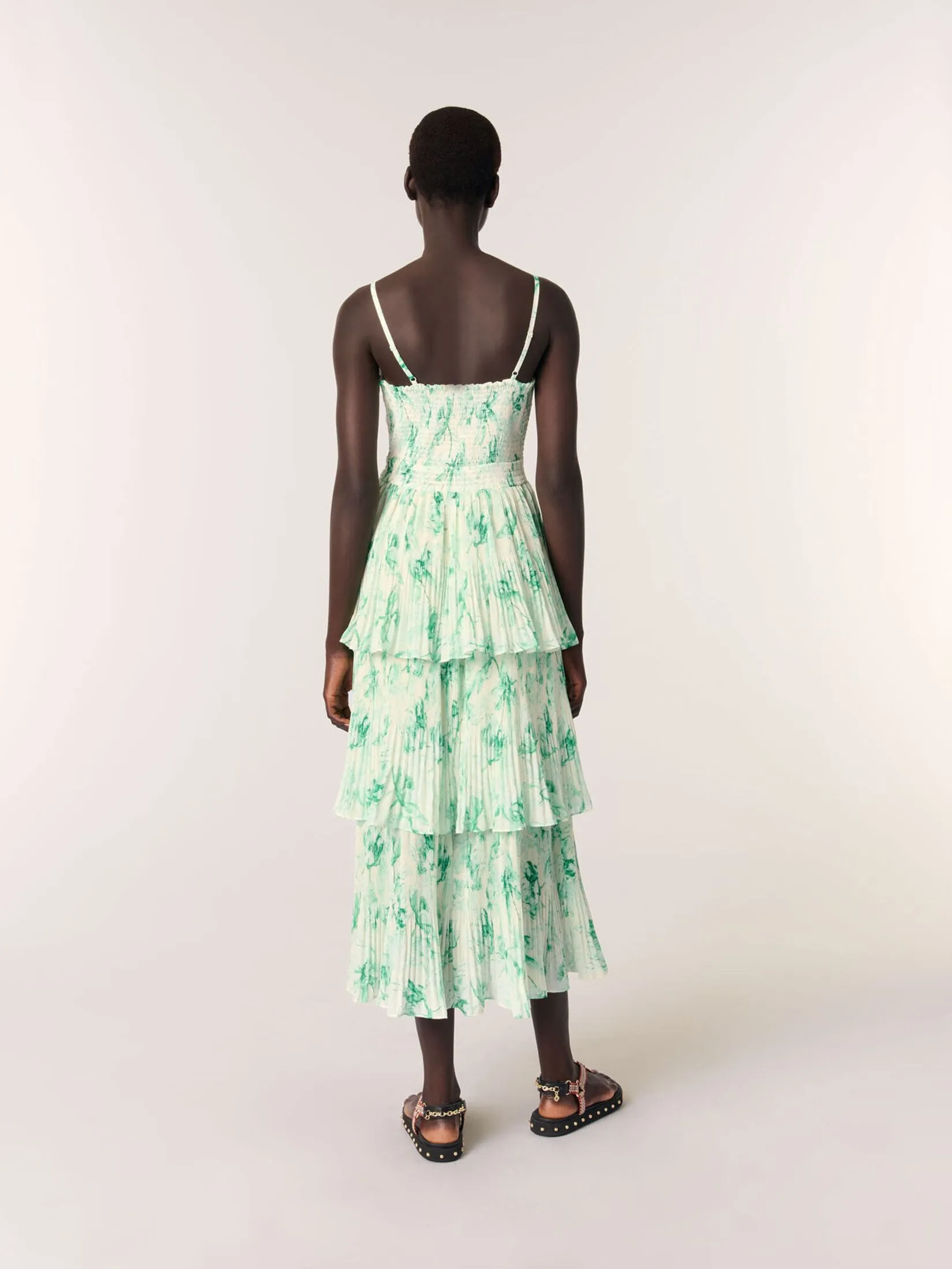 MAJE Women Maxi Dress Patterned Ruffled MAJE Women Maxi Dress Patterned Ruffled