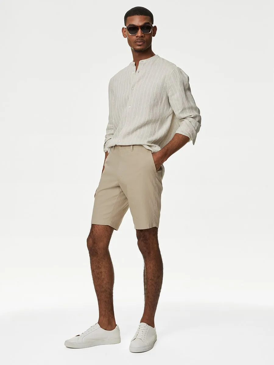 MARKS & SPENCER Men Chino Shorts Linen Rich