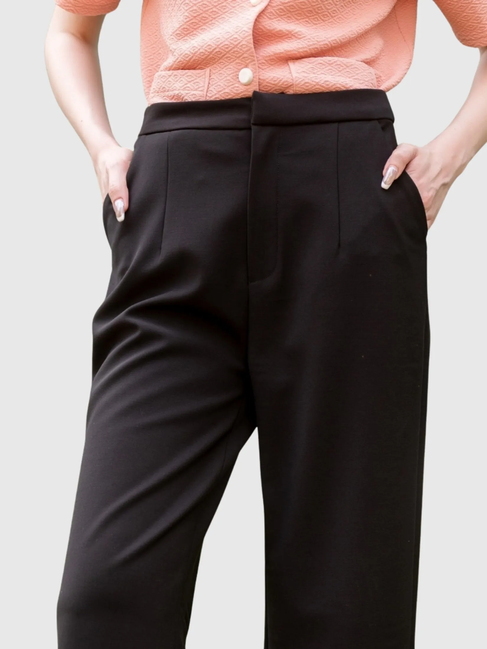 AMILA Women Pants Trousers Suiting Spendex Black AMILA Women Pants Trousers Suiting Spendex Black