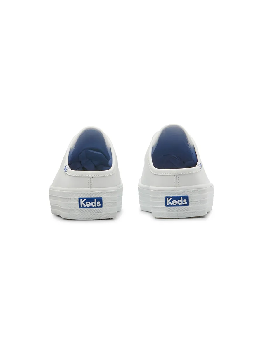 KEDS Women Triple Kick Mule Leather White KEDS Women Triple Kick Mule Leather White