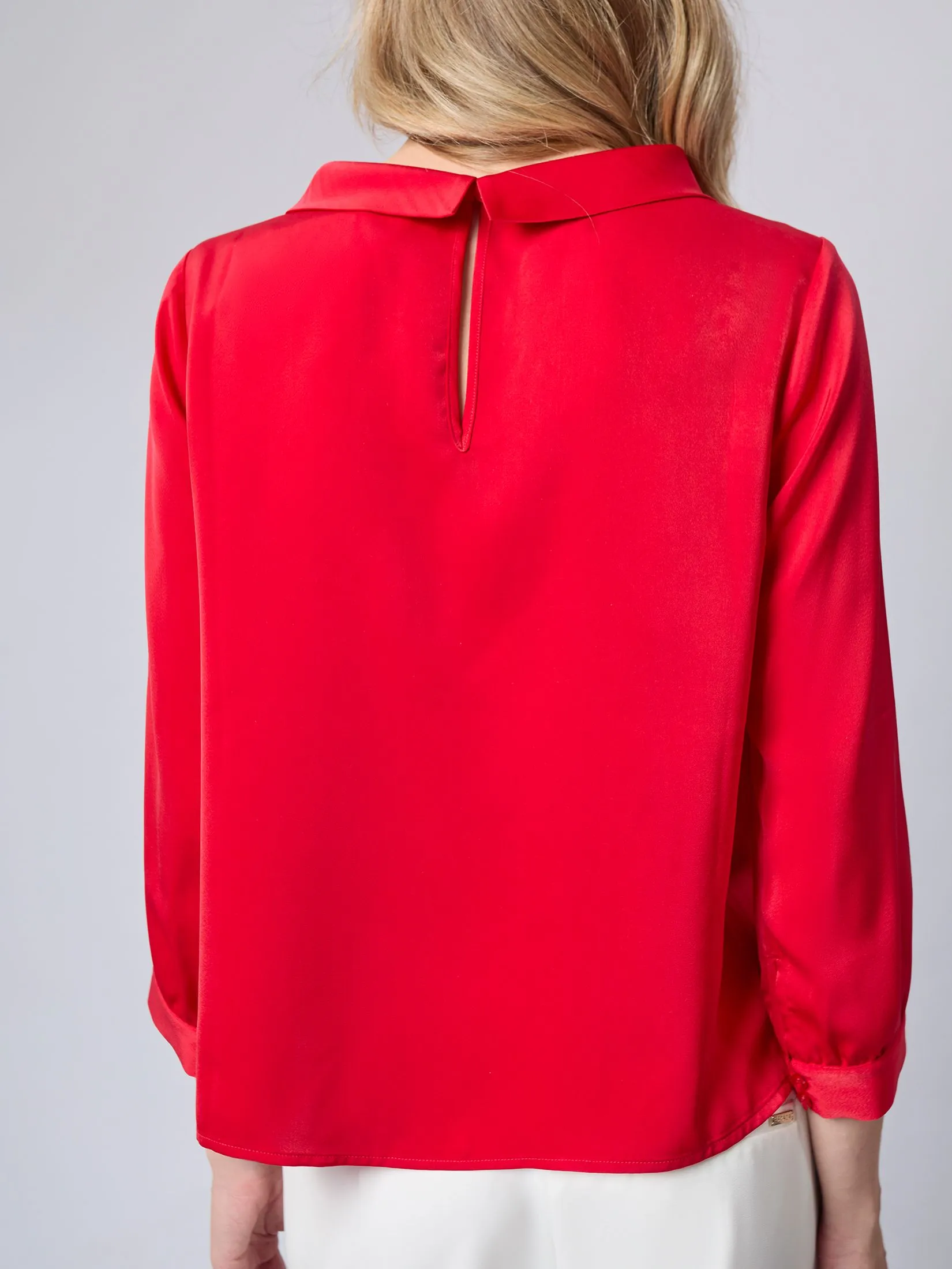 ESPADA Three Quarter Sleeve Blouse Women Red ESPADA Three Quarter Sleeve Blouse Women Red