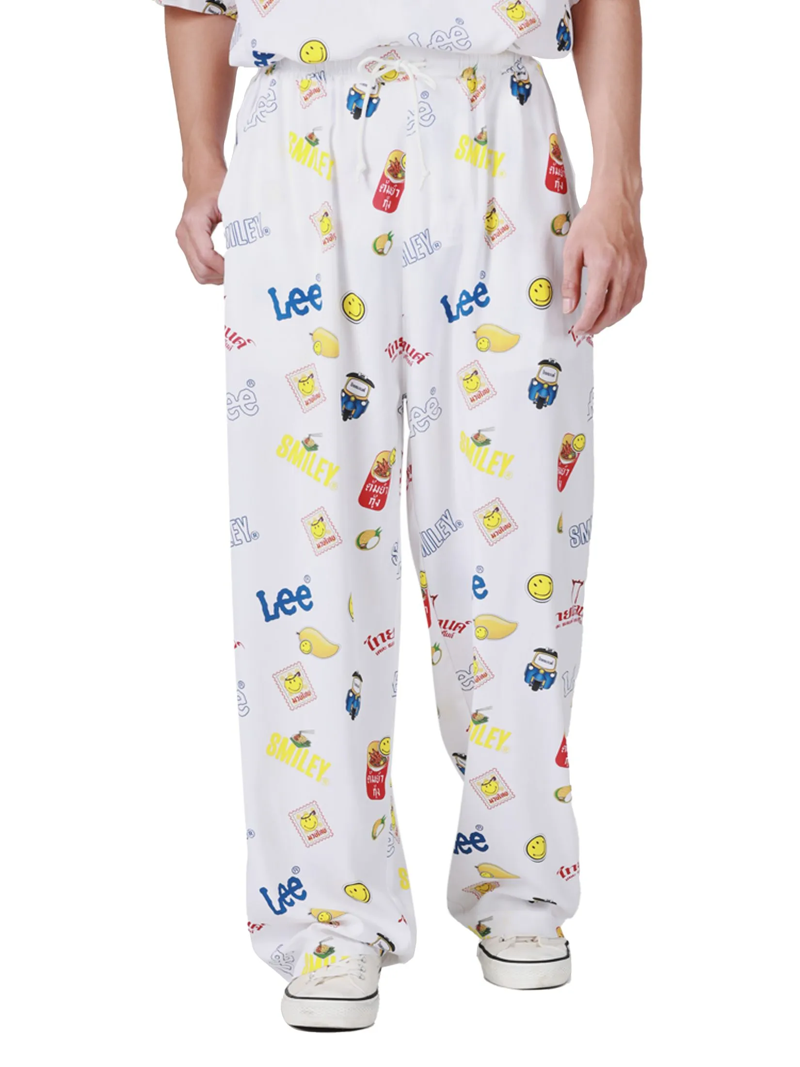 LEE Men's Pants Lee Smiley Collection Mid Comfort Fit White
