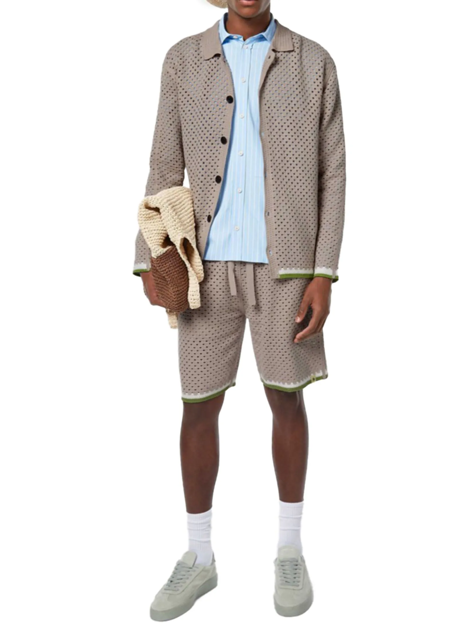 SCOTCH&SODA Men Short Crochet Knitted Highway Grey SCOTCH&SODA Men Short Crochet Knitted Highway Grey