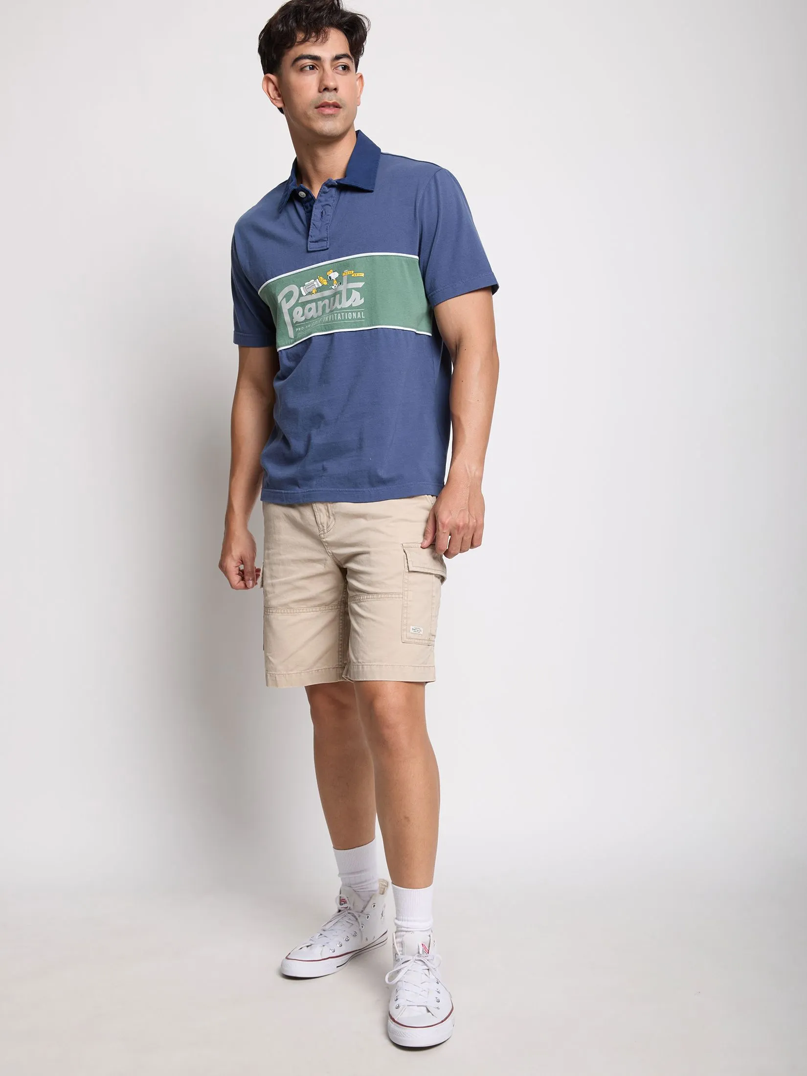 DEFRY 01 Men Polo Short Sleeves Snoopy 2505EPLM056 Navy DEFRY 01 Men Polo Short Sleeves Snoopy 2505EPLM056 Navy