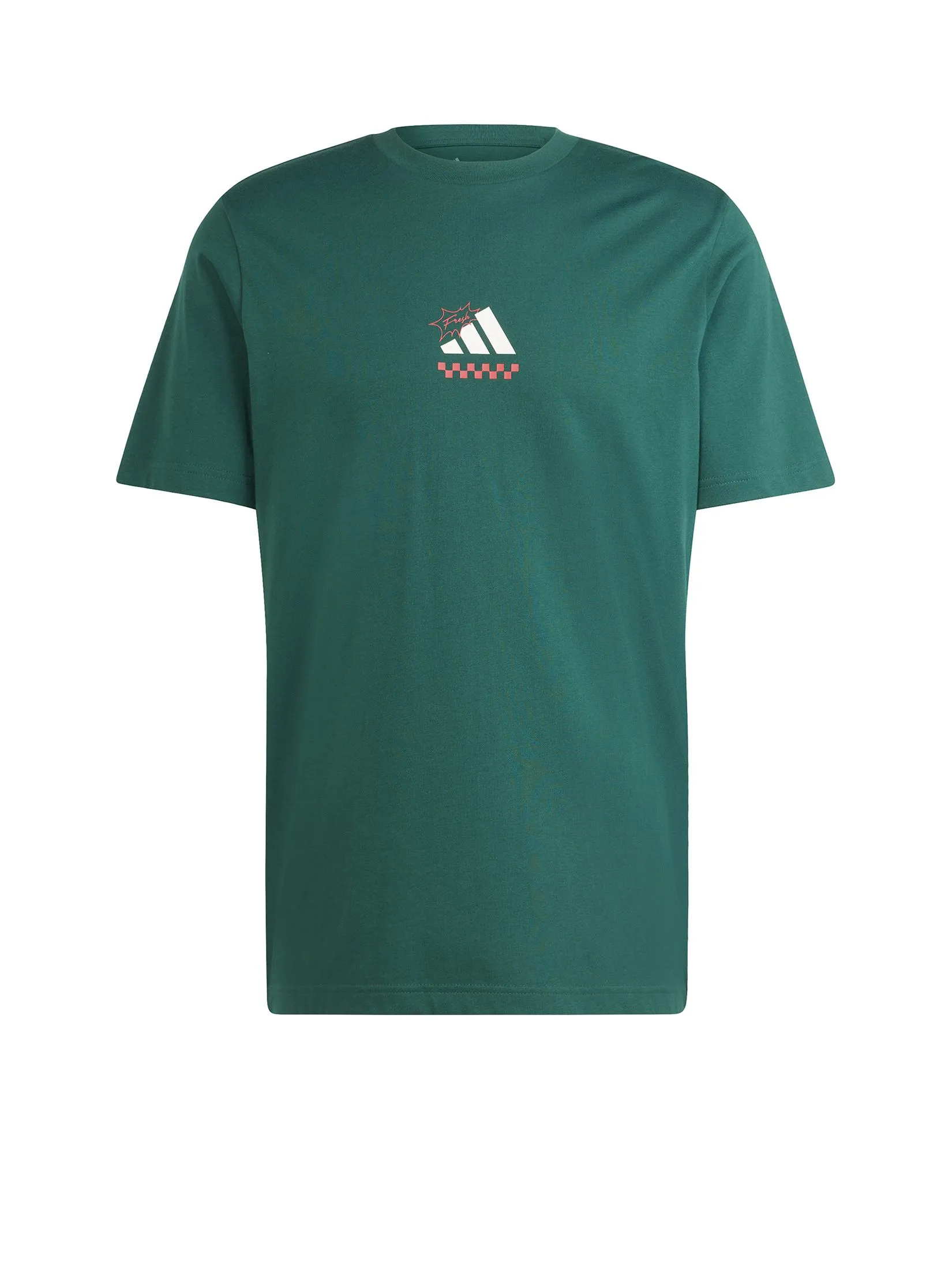 ADIDAS Men T-Shirt Lounge Pizza Graphic Collegiate Green ADIDAS Men T-Shirt Lounge Pizza Graphic Collegiate Green