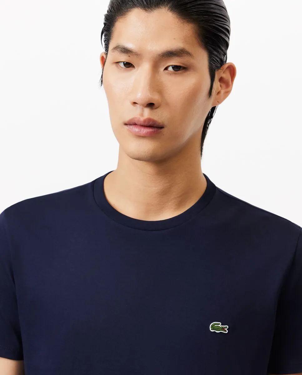 LACOSTE Regular Fit Pima Cotton Jersey T-Shirt Navy Blue LACOSTE Regular Fit Pima Cotton Jersey T-Shirt Navy Blue