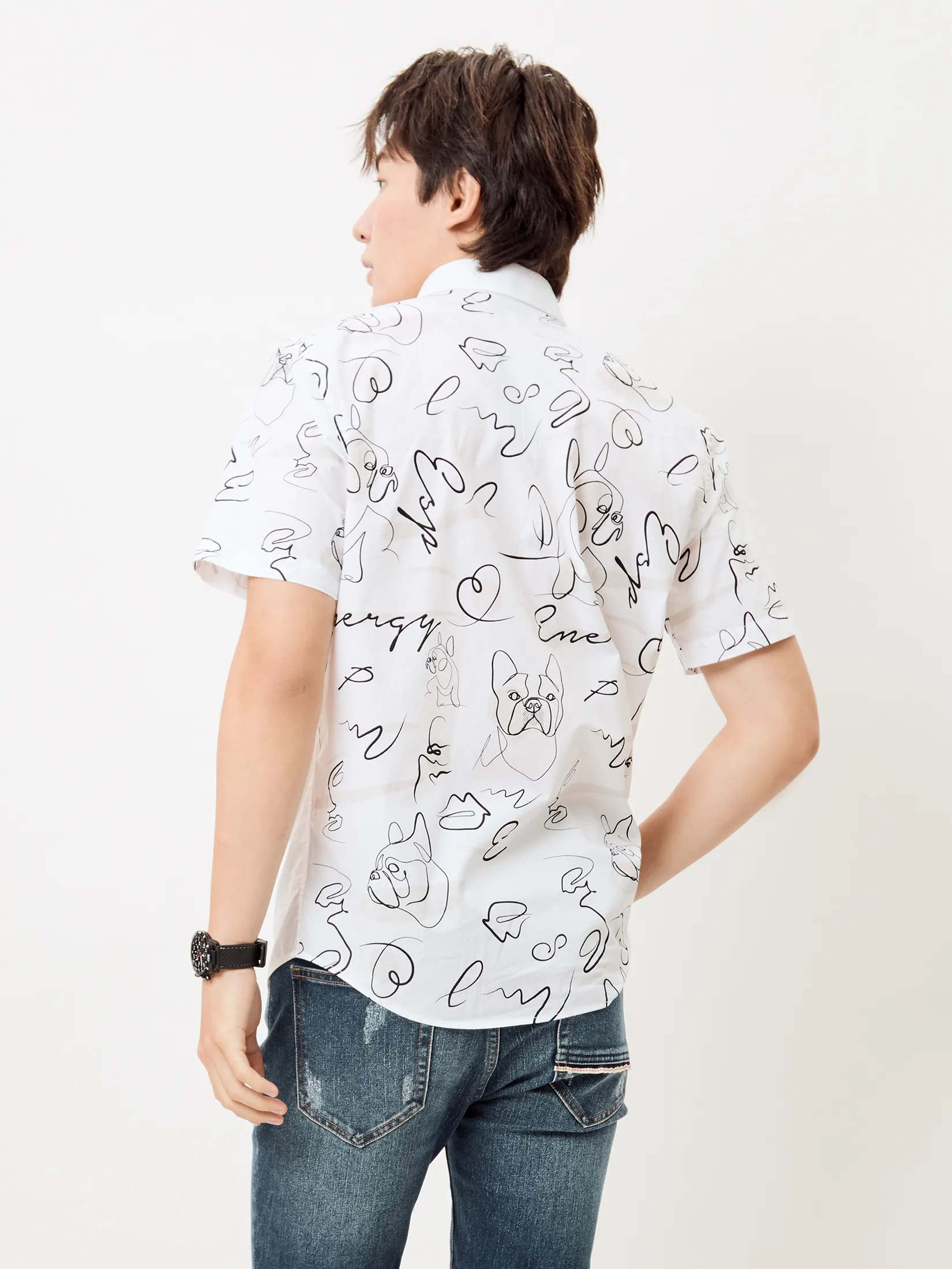 ESP Frenchie Short Sleeve Shirt Man White ESP Frenchie Short Sleeve Shirt Man White