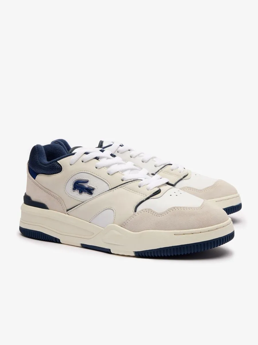 LACOSTE White Men’s Lineshot Leather Logo Trainers LACOSTE White Men’s Lineshot Leather Logo Trainers