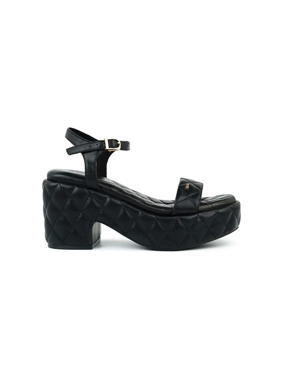 SHU WOMEN  PALETTE SOFT 3" QUILT STRAP WEDGES - BLACK SHU WOMEN  PALETTE SOFT 3" QUILT STRAP WEDGES - BLACK