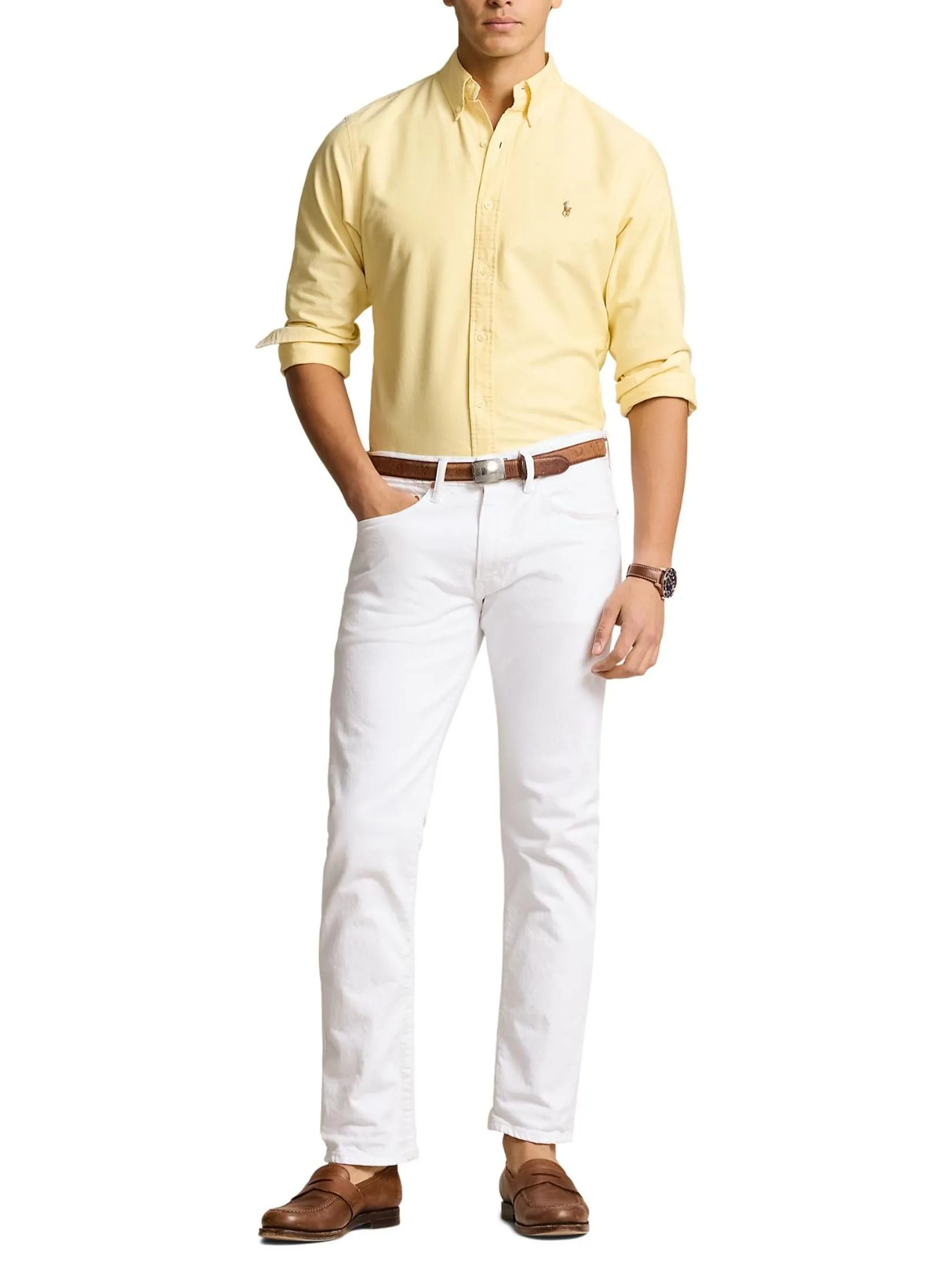 POLO RALPH LAUREN Men Shirt-Custom Fit Oxford Shirt MNPOWOV16823593-Yellow POLO RALPH LAUREN Men Shirt-Custom Fit Oxford Shirt MNPOWOV16823593-Yellow