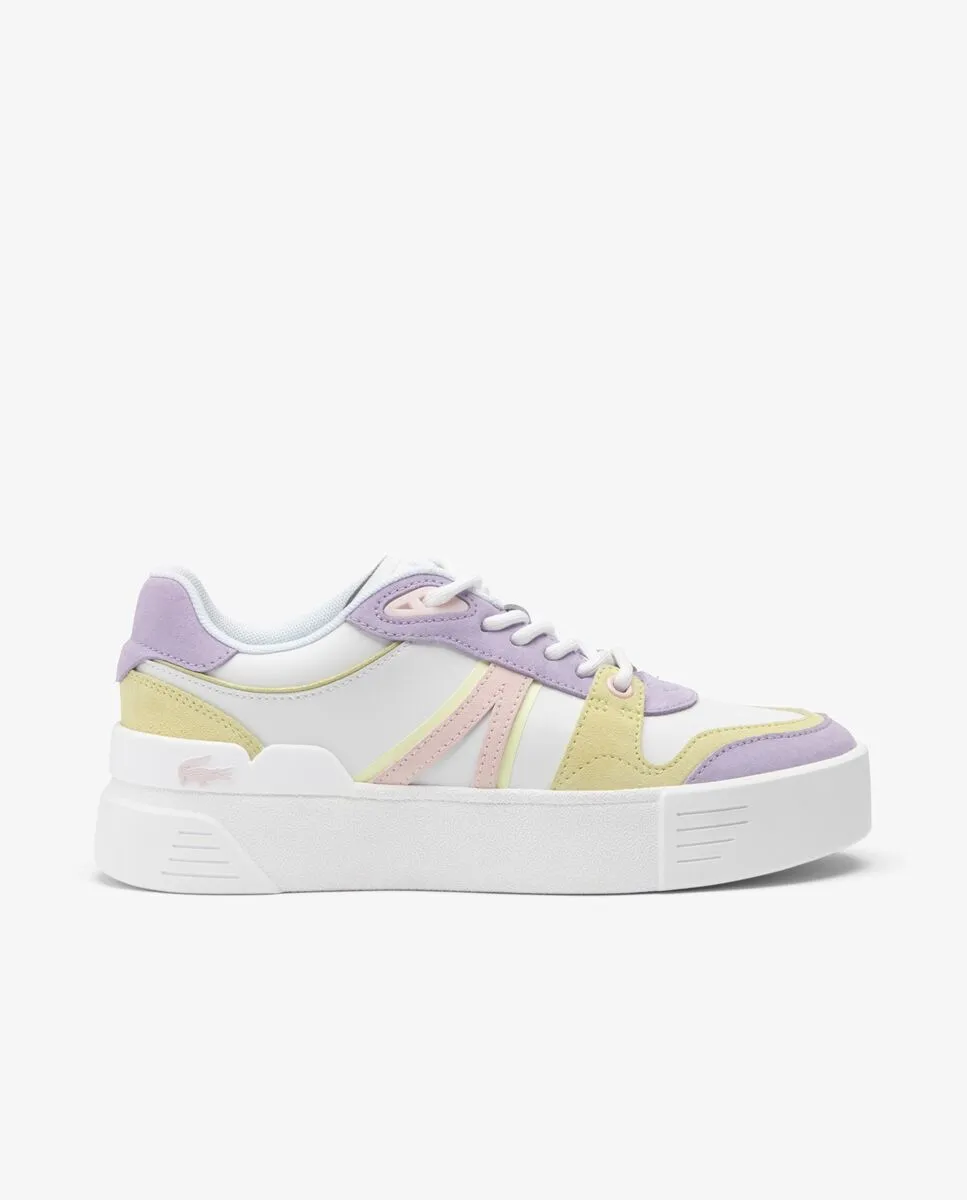 LACOSTE Women’s L002 Evo Contrasted Leather Trainers White LACOSTE Women’s L002 Evo Contrasted Leather Trainers White