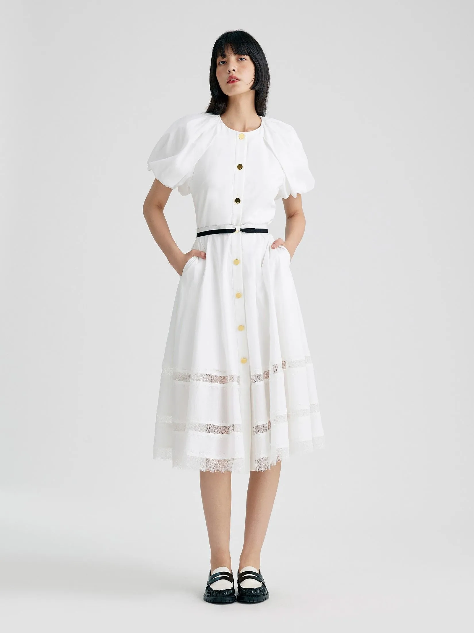 ASV (AW24)Suzane Balloon Women Dress White ASV (AW24)Suzane Balloon Women Dress White