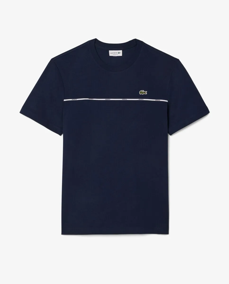 LACOSTE Regular Fit Lacoste Trim T-Shirt Blue LACOSTE Regular Fit Lacoste Trim T-Shirt Blue